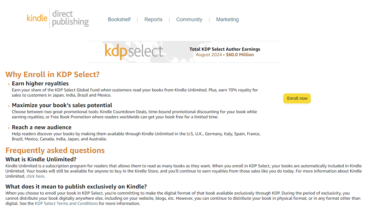 Should you choose to join Kindle Select?