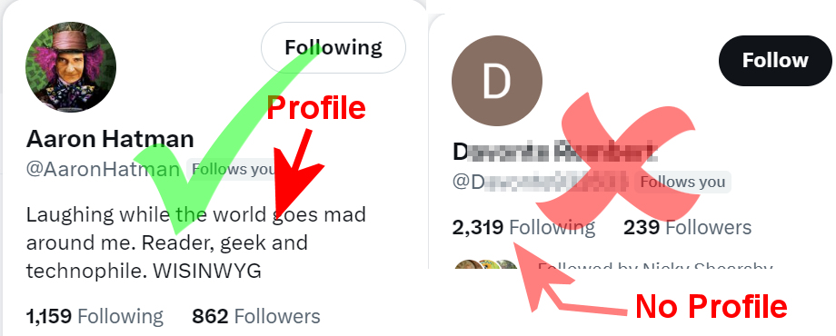 Profile / No profile