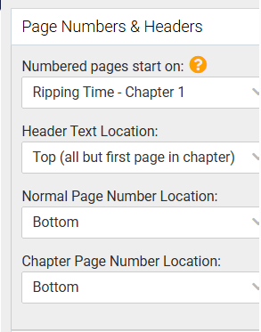 Page numbers & headers