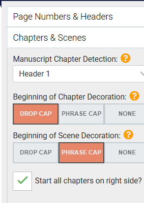 Chapters and scenes