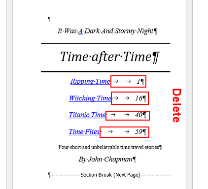 Get rid of page numbers in an ebook