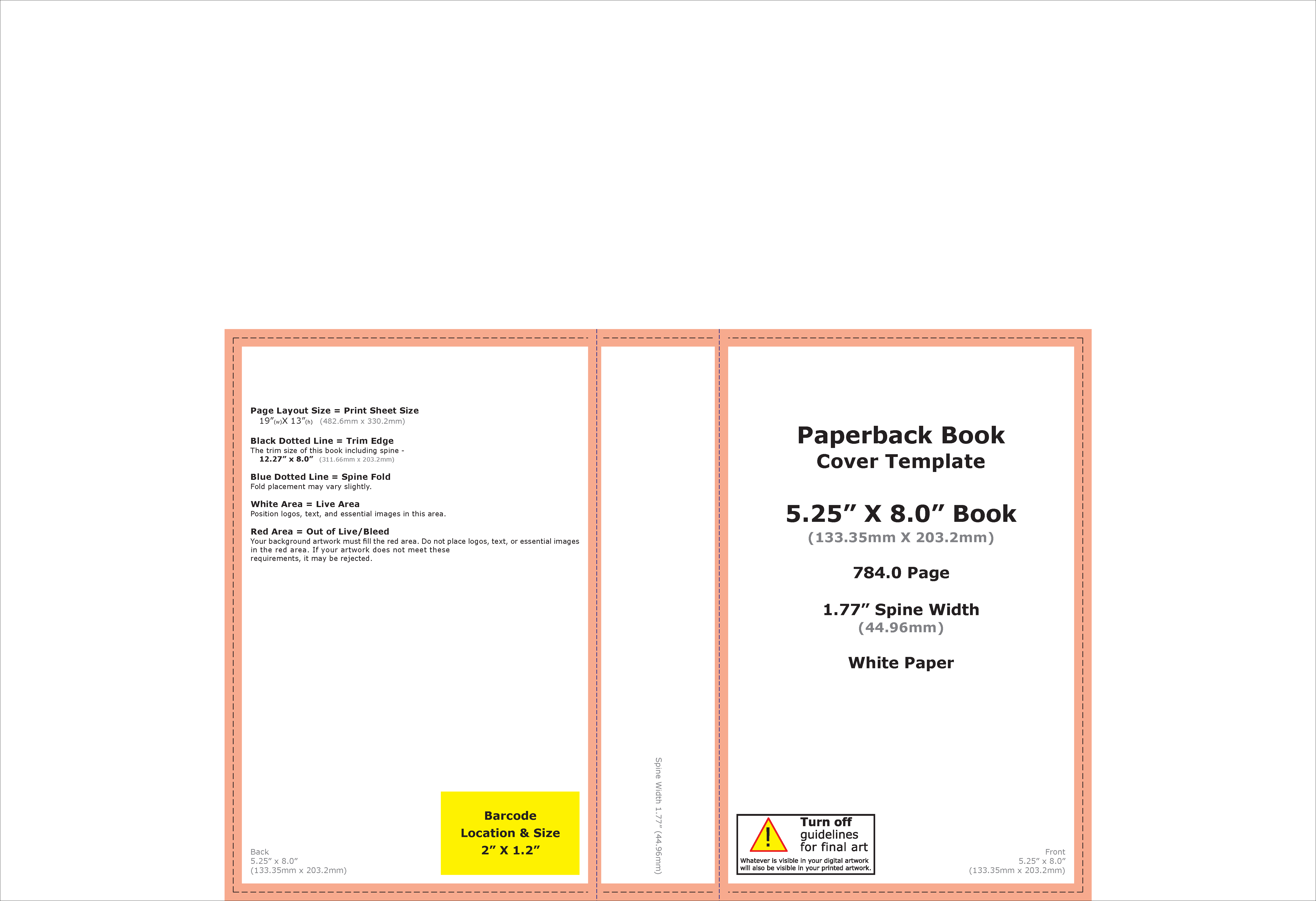 A paperback book cover image template