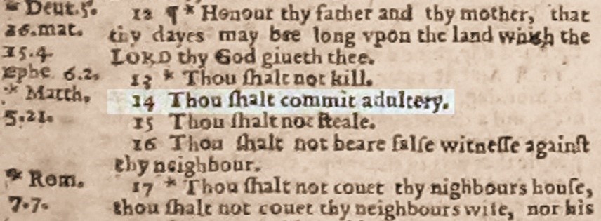 The Wicked Bible mistake